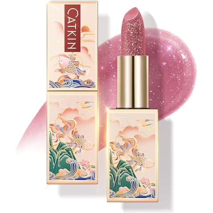 CATKIN TINTED LIP BALM GLITTER LIP STAIN ULTRA HYDRATING LIP MOISTRURIZER LIP CARE WITH VITAMIN E NOURISHING FOR CRACKED & DRY LIPS 0.12 OZ C14 UNICORN - PLUM - Image 1